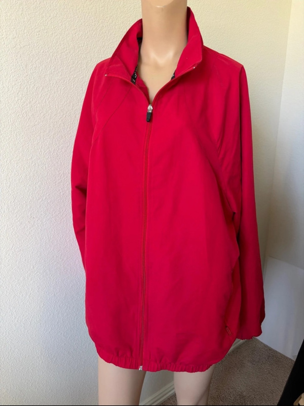 BCG Red Zip-Front Lightweight Jacket Large